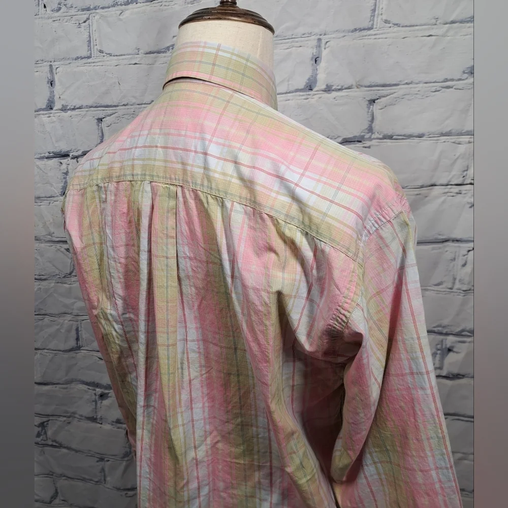 Burberry London Men's Button Down Shirt Check Vintage USA 90s Relaxed Fit Medium - Picture 12 of 16
